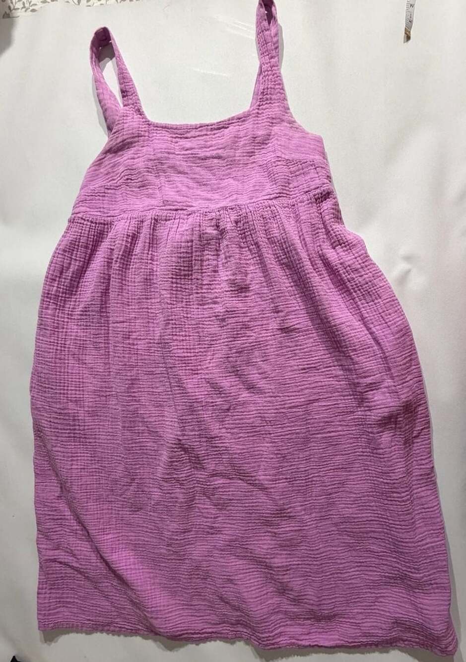 Stars Above Purple Cotton Gauze Smocked Sleeveless Mini Sundress Womens M